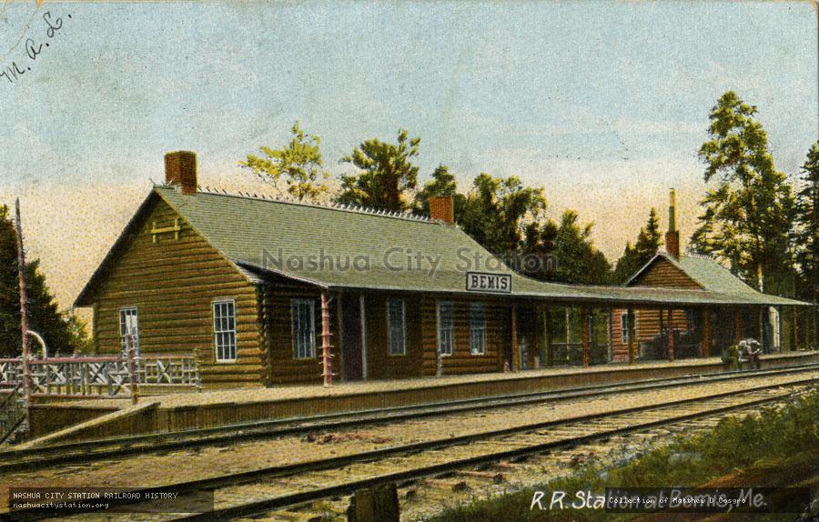 Postcard: Railroad Station at Bemis, Maine